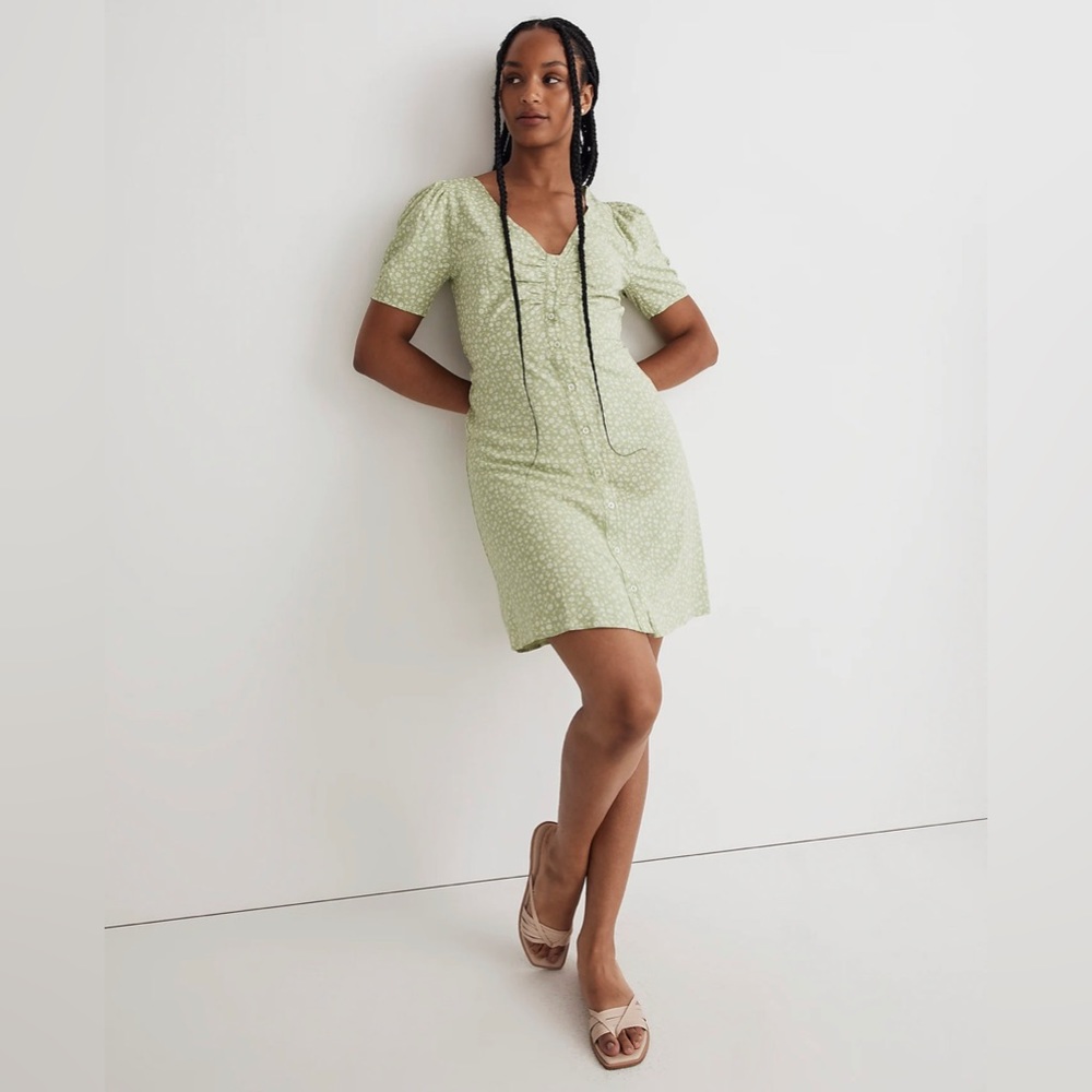 Madewell V-Neck Button-Front Mini Dress